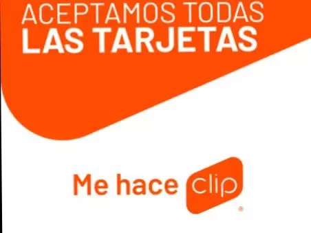 Aceptamos todas las tarjetas con clip